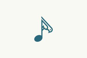 Bird music note logo design Dainogo