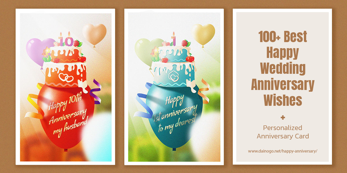 100+ Best Happy Wedding Anniversary Wishes - Personalized Anniversary Card