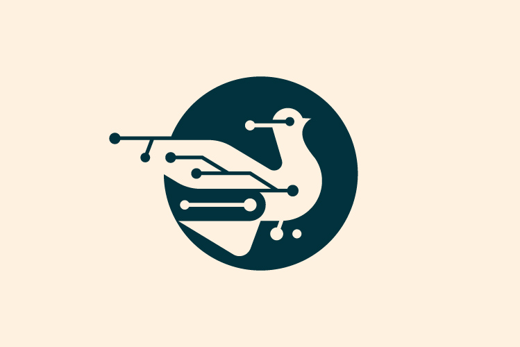 Innovative Electronic Bird Logo Design - Logo For Sale