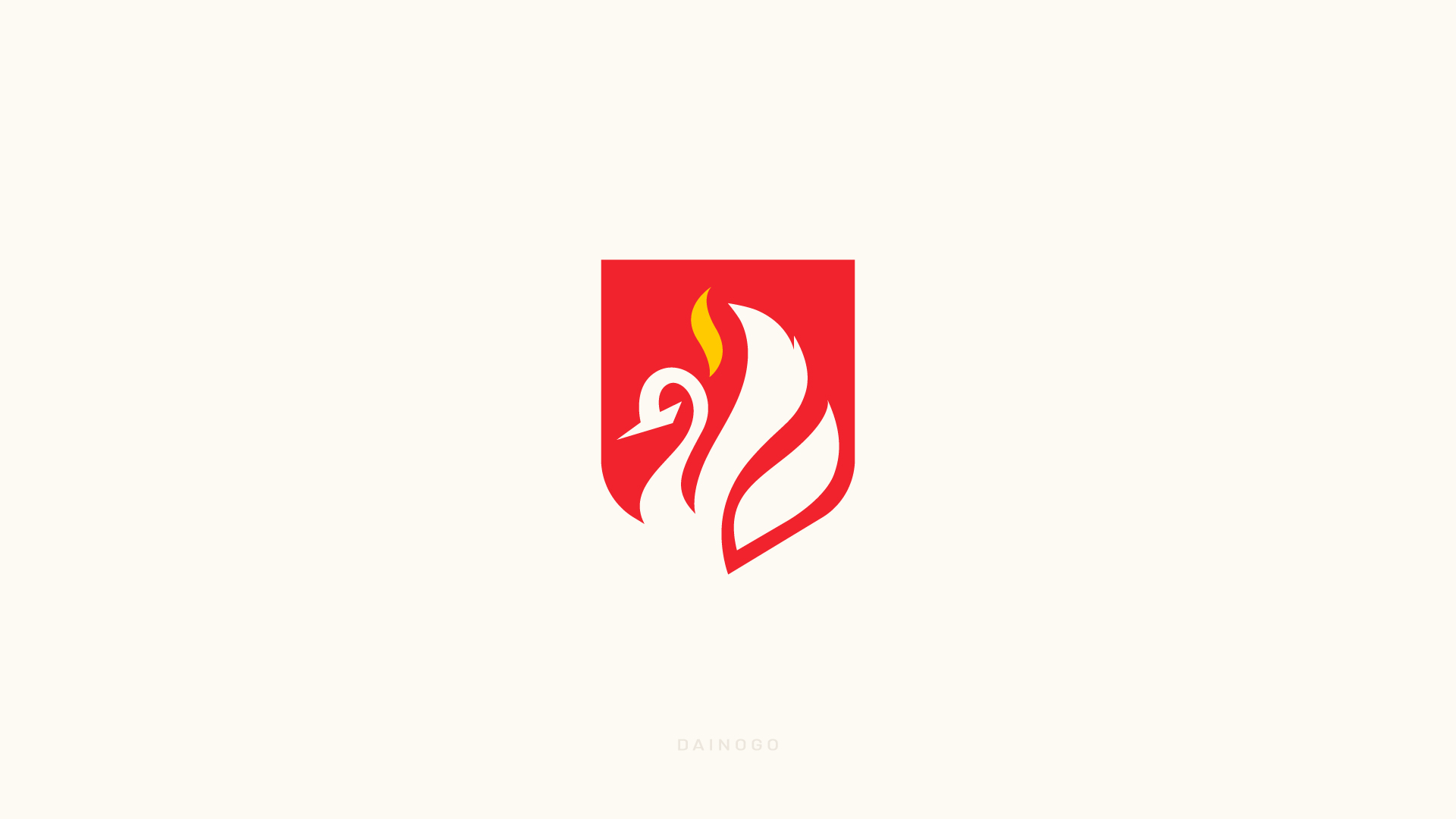 Phoenix Shield Logo - Fire Bird - Minimalist Logo